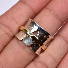 Moonstone Gemstone 925 Sterling Silver Spinner Ring Mother's Day Jewelry EB-152