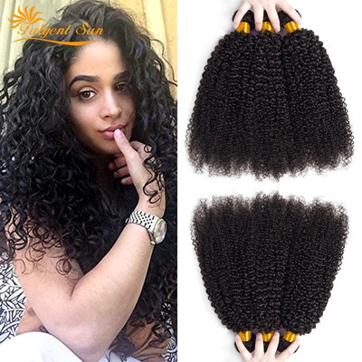 Mongolian Kinky Curly Hair 3bundles 300g Virgin Short 100 Weave