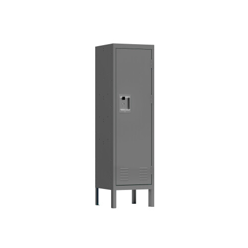 1pc Metal Locker Steel Storage Cabinet 1 Door Tall Single Home School Gym Hotel