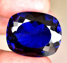 D' Block Natural Tanzanite 40.75 Ct Blue Cushion Certified Loose Gemstone
