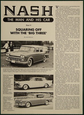 Nash Rambler AMC Company George Romney History Vintage Pictorial Article 1984