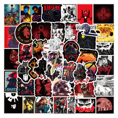 100Pcs Berserk Anime Stickers for Kids Water Bottle Waterproof Scrapbooking