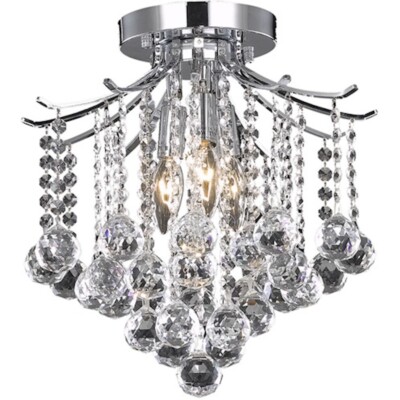 Living District Amelia 3 Light Flush Mount, Chrome, 12'' - LD8200F12C