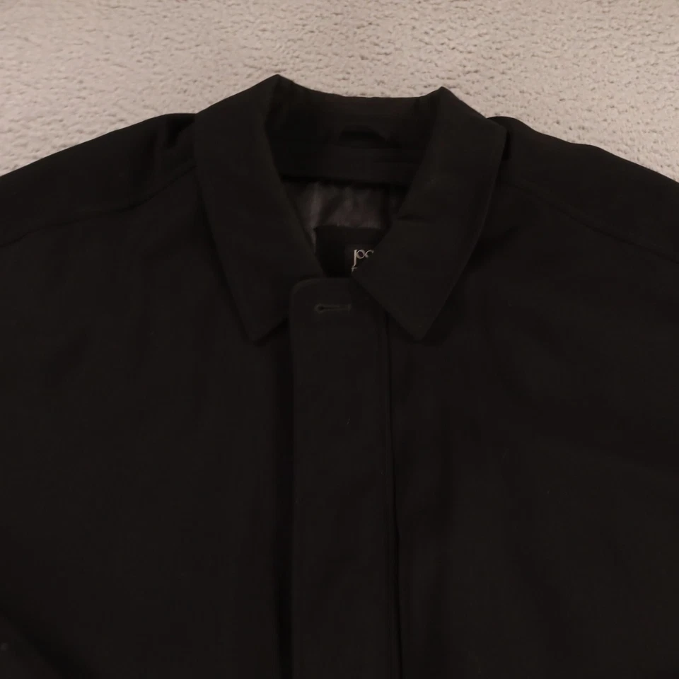 Jos A Bank Coat Mens 4XB 4XL Black Polyester Car Coat Lined Trenchcoat Jacket - Image 2 of 4