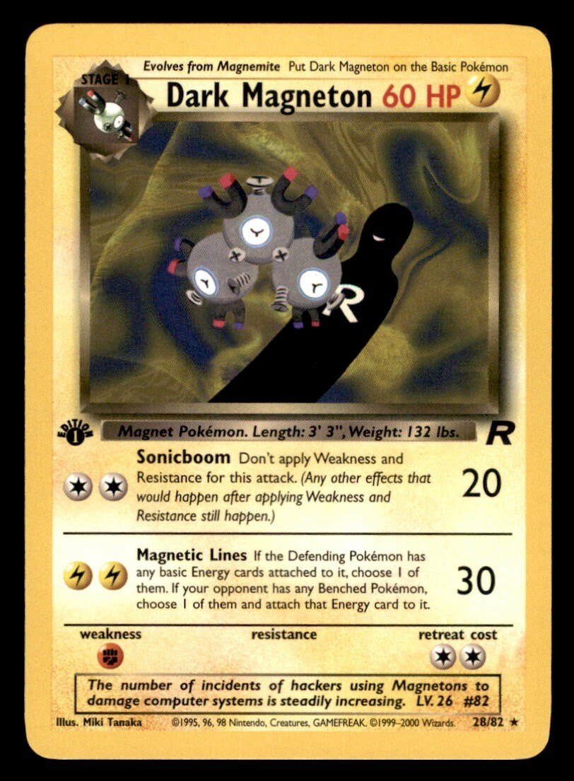2000 Pokemon Rocket 1st Edition #28 Dark Magneton NM/MT