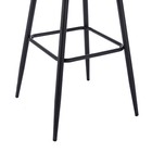 2PCS Upholstered Bar Stools PU Leather Counter Chairs Low Back Metal Frame Black — photo 6
