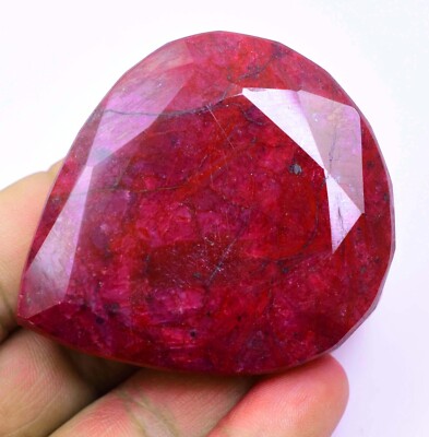425.5 CT Natural Huge Red Ruby Certified Earth-Mined Pear Cut Loose Gemstone