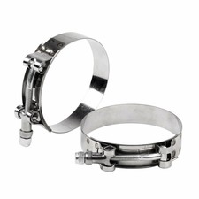 2x 2.25 57mm T-bolt Clamp Silicone Hose Intake Intercooler Stainless Steel Zinc