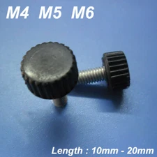 Thumb Screw Plastic Knurled Round Head Grip Knob Adjustment Screws M4 M5 M6