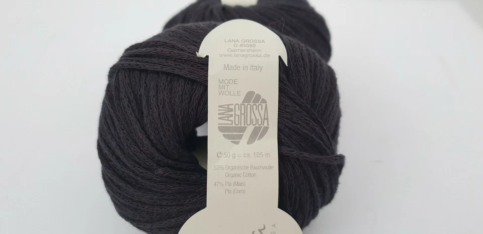 500 g Anima Lana Grossa Baumwolle Mais schwarz Garn SONDERPREIS Stricken Häkeln - Bild 3 von 3