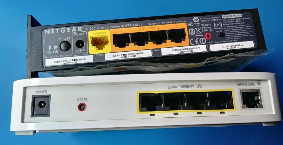 2Wire 2701HG-B 54 Mbps 4-Port 10/100 Wireless G Router w/ Netgear N300 WNR2000v3 - Image 3 of 4