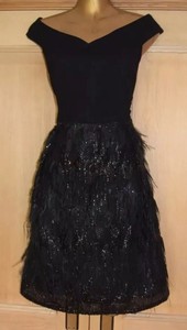 coast black feather dress