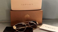 Versace MOD 2195B 1252/11 Cat Eye Aviator Gold Frame Sunglasses 450 NIB 27