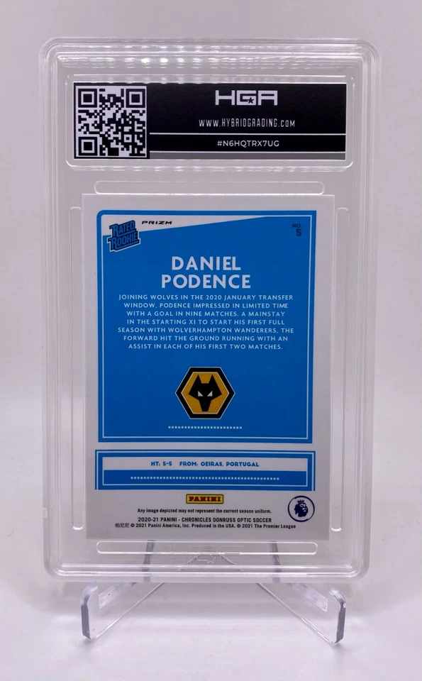 2020-21 Daniel Podence Panini Donruss Rated Rookie Power Gold SSP HGA 9.5 GEM - Image 2 of 3