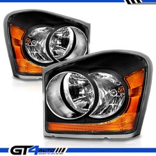For 2004-2006 Dodge Durango St Slt Black Headlights Headlamps Replacement Pair