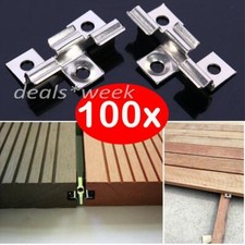 100x Edelstahl WPC Clips Befestigung Klammern Dielen Terrassendielen Montageclip