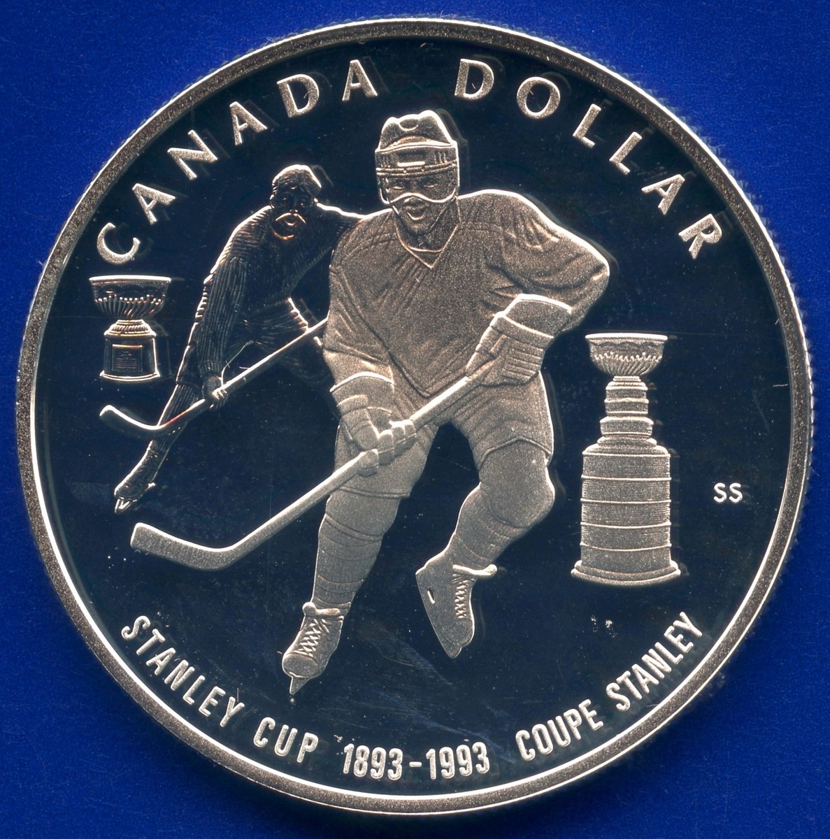 1993 Canada Proof Silver Dollar (Stanley Cup 100th ) 25.175 Grams
