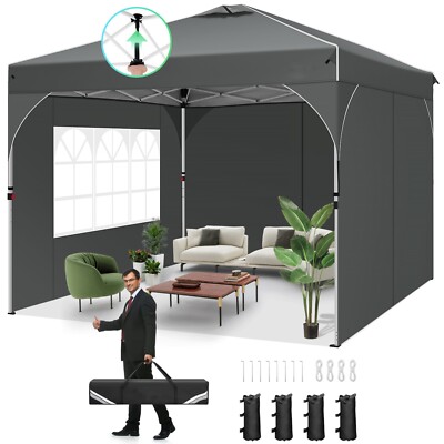 Pavillon 3x3 Wasserdicht Stabil Winterfest Faltbar Partyzelt mit Seitenwänden DE