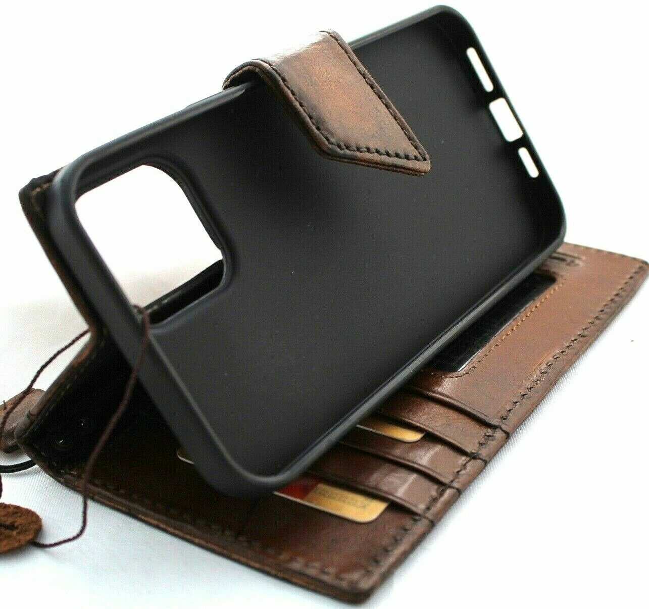 Image 51 - Genuine Leather Case Fit Apple iPhone 12 PRO Wallet Vintage Cover Book Magnetic