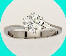 REDUCED 20 - VVS Diamond solitaire engagement ring 18K WG round .50CT Size 3.25