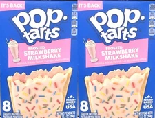 2 PACK - Kellogg's Pop Tarts Frosted Strawberry Milkshake, 8 Count 13.5 oz Box