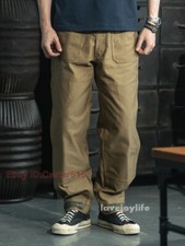 Bronson USN N-1 Deck Pants 13oz Heavyweight Cotton Men Cargo Trousers Straight