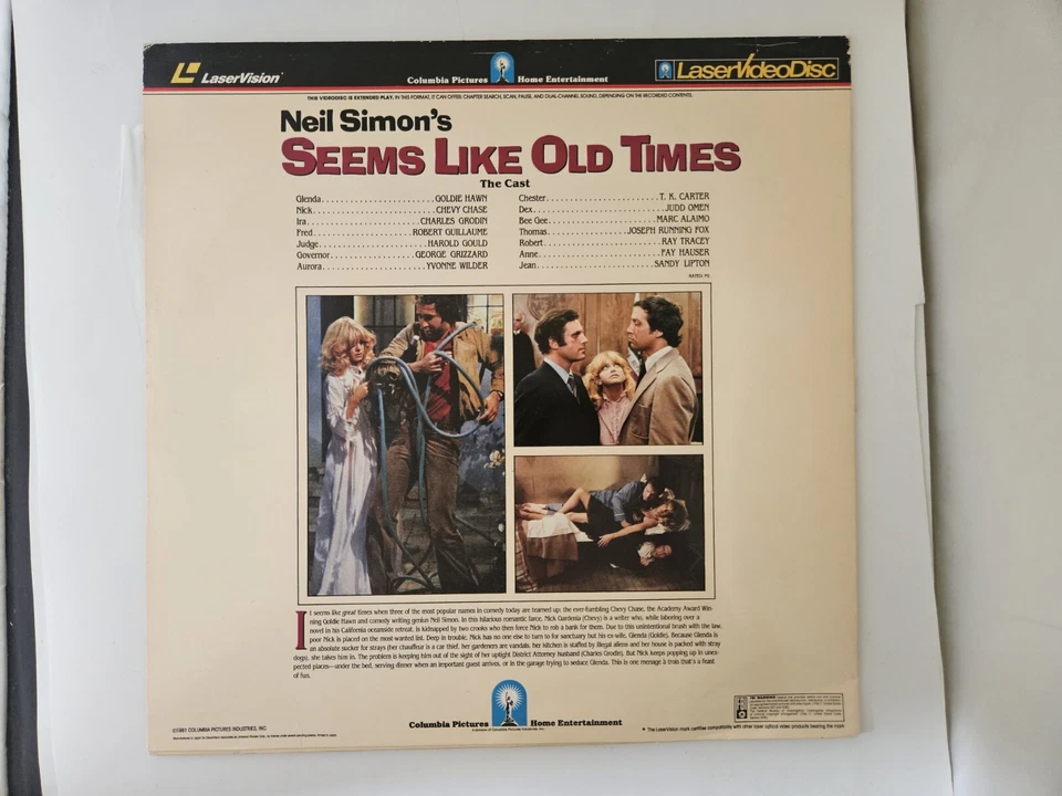 Seems Like Old Times Laserdisc Neil Simon - Image 2 of 4