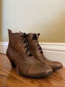 born leather lace up granny boots