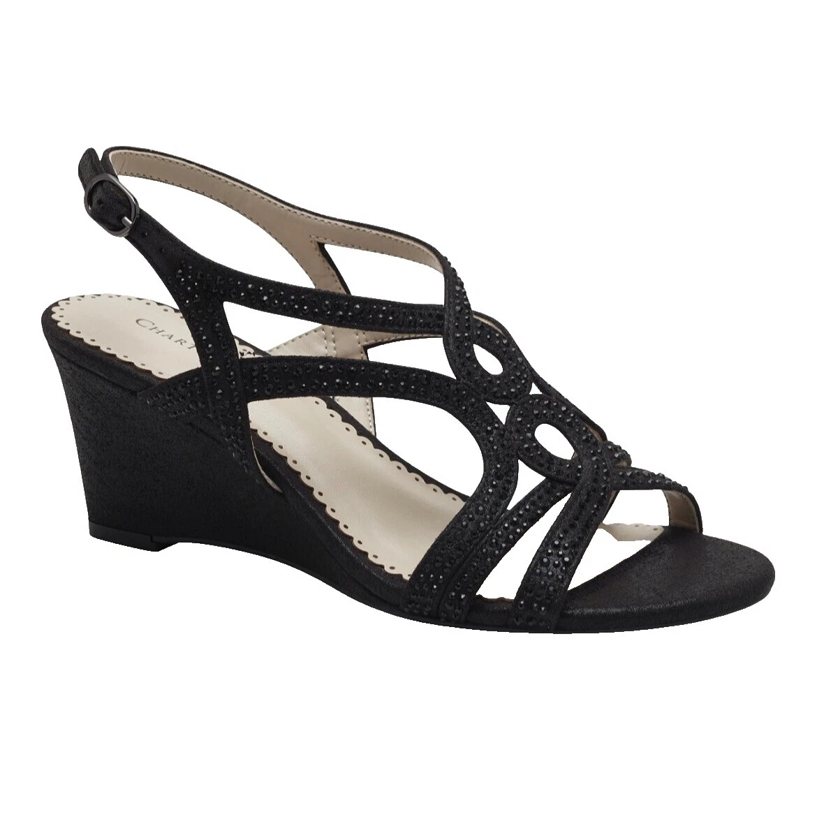 Sandalias de cuña de boda con brillo para De mujer