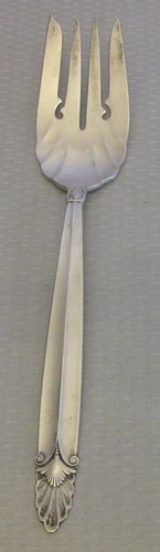 vintage International Sterling Silver 1932 EMPRESS Large Serving Fork 9.25" 98g