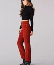 Lee Vintage Modern Corduroy Straight Leg Ankle Maple 26 Medium High Waist EUC