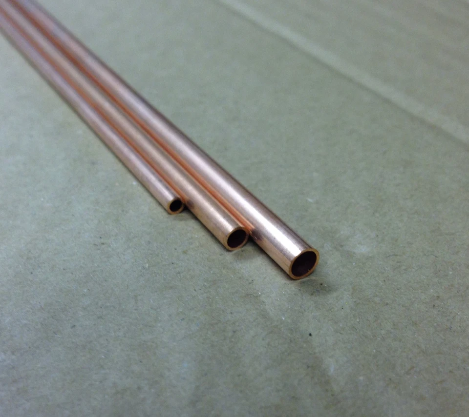 K&S Copper Tube 2mm, 3mm, 4mm, 5mm,6mm, 300mm long 0.45mm wall. Model making
