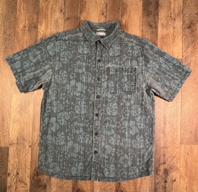Vintage Columbia Floral Butte Porter Print Shirt Textured Heavyweight Medium .