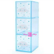 Sanrio Cinnamoroll Storage Case 3Tier Collectible Box Clear, Used, Minor