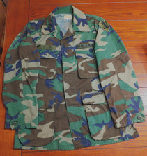 1st ISSUE - 1981 - WOODLAND CAMO FIELD SHIRT - SIZE MEDIUM-LONG - EXCELLENT