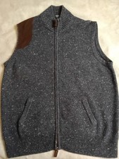 Daniel Cremieux Sweater Vest Mens XL Wool Blend Padded Shoulder Full Zip