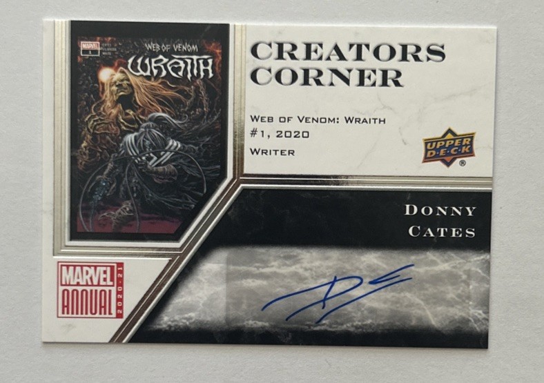 DONNY CATES, 2020-21 MARVEL ANNUAL CREATORS CORNER, VENOM:WRAITH #1 WRITER, AUTO