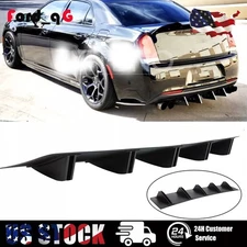 For Chrysler 300 Rear Diffuser Shark Fins Bumper Splitter Chin Spoiler Lip Black