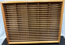 NAPA VALLEY BOX CO WOODEN CASSETTE TAPE STORAGE RACK DISPLAY SHELF HOLDS 100