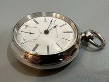 Orologio da tasca Waltham s18 periodo guerra civile moneta cassa argento, circa 1864 #107182