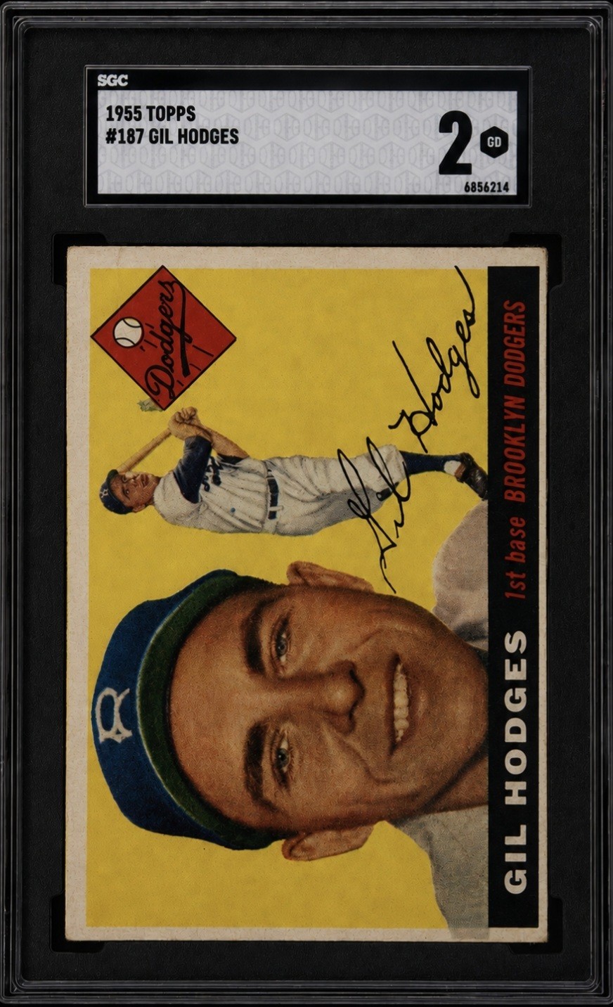 1955 Topps - High # Gil Hodges #187 SGC 2 (Cracked Slab)