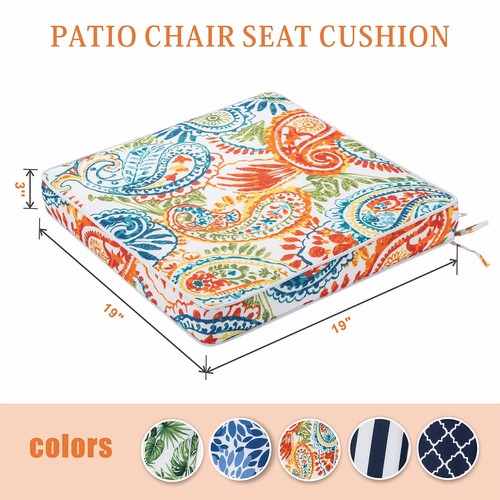 Patio Chair Cushions 19 x 19 Inch Waterproof Outdoor Seat Cushions for Patio ... - Picture 6 of 7