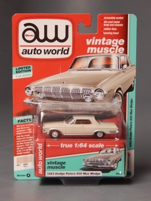 1963 Dodge Polara 500 Max Wedge Ivory White 1/4000 Auto World 1/64 MIP 2019