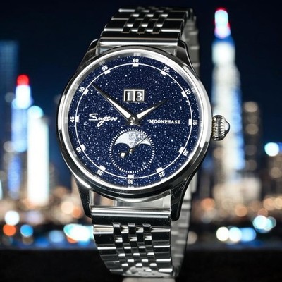 Sugess MoonPhase Master StarDust Mechanical Watch Seagull 1963 SU2528STRA V3