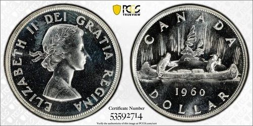 1960 Canada silver $1 PCGS PL65