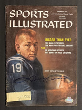 1959 Oct 5 Johnny Unitas Signed NFL Football SI Sports Illustrated Magazine HOF