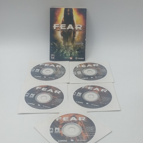 Fear First Encounter Assault Recon PC CD Rom Big Box CIB 5 Discs Manual Untested - Picture 2 of 14