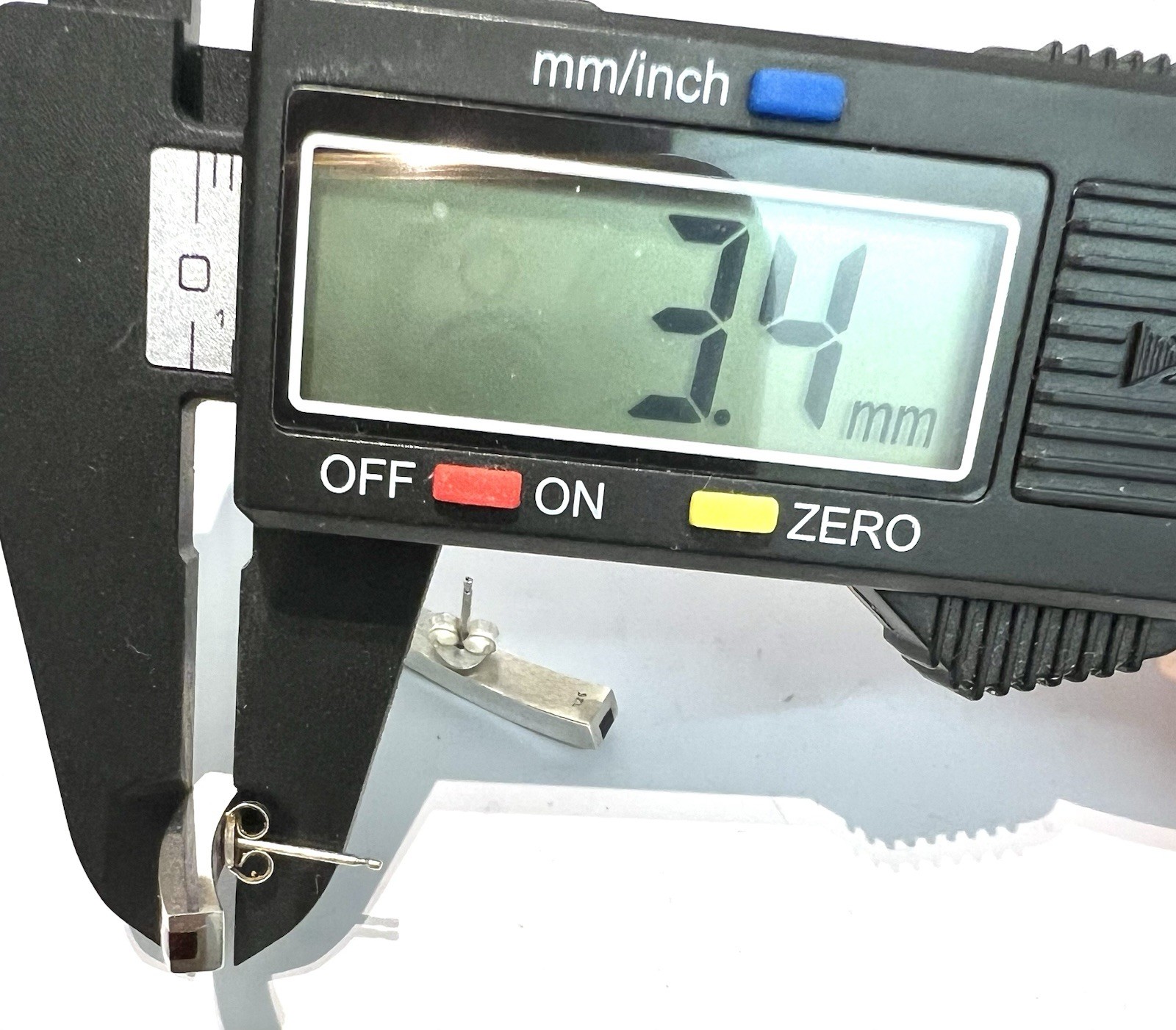 925 Silver Baltic Amber Earring Rectangular Studs… - image 7