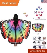 Women Butterfly Wings Shawl - Fairy Ladies Cape Halloween Dress Up Costume Ac...