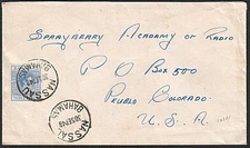 BAHAMAS 1948 GVI 3d on cover Nassau to USA.................................73660